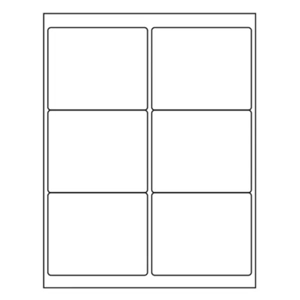 Labels - Laser Sheets White LR-40033 4INx3-1/3IN 6/SHEET 250/BX