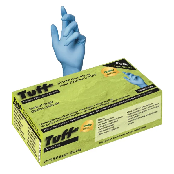 Gloves - Vinyl/Nitrile Disposable Exam Medical Grade Blue 777PF 5MIL Medium 100/CS