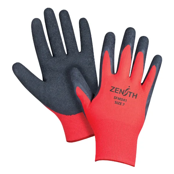 Gloves - Rubber Latex Palm Coated Red/Grey Palm SFM543 Large