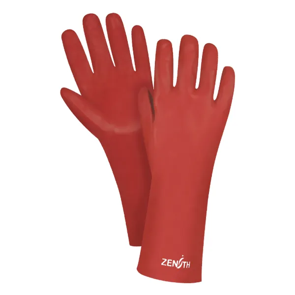 Gloves - Chemical Resistant PVC Smooth Finish Red SEE805 14IN Large