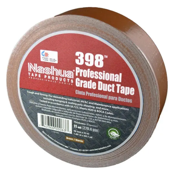Cloth Duct Tape - Polyethylene Coated Brown 398 48MMx55M 11MIL 24/CS