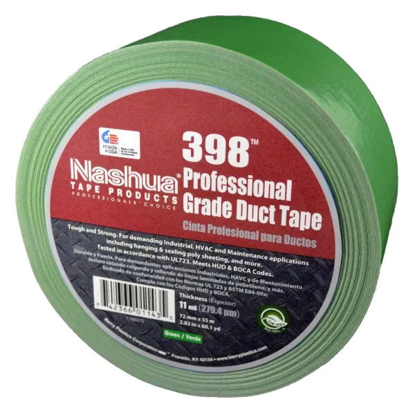 Cloth Duct Tape - Polyethylene Coated Green 398 48MMx55M 11MIL 24/CS