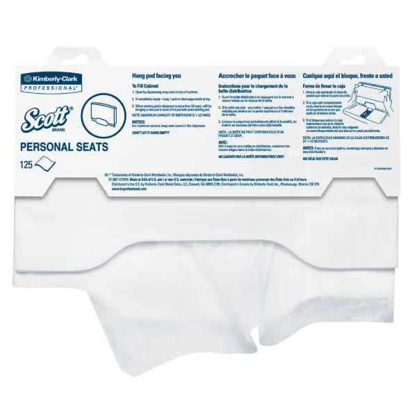 Toilet Seat Covers White 07410 15IN x 18IN 125 SHEETS/PK 24/CS