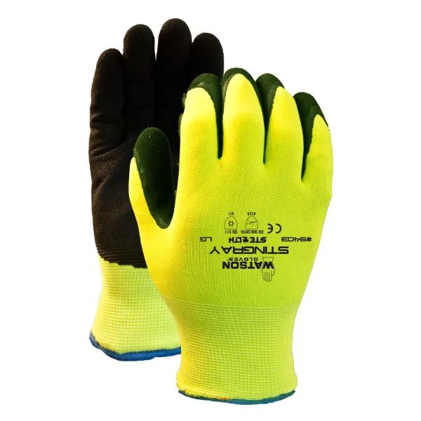 Gloves - Thermal Lined Nitrile Foam Coated Stealth Stingray Neon Yellow/Black 9403 Large 6PR/PK