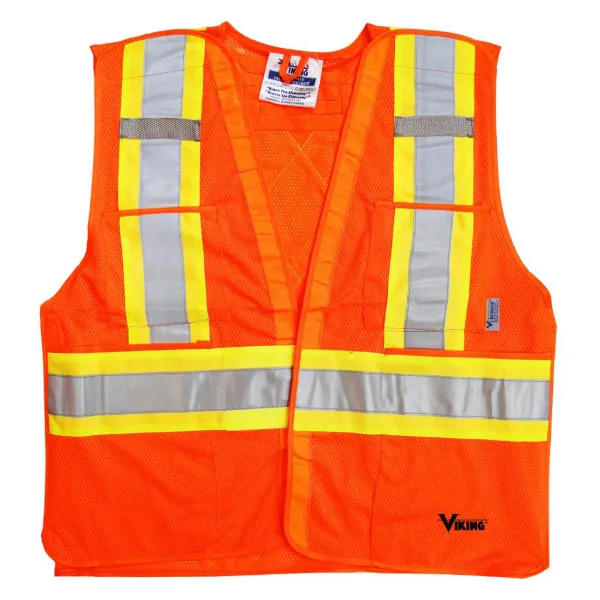 Safety Vest - 5-Point Tear Away Neon Orange 6125O Large/X-Large 1/CS
