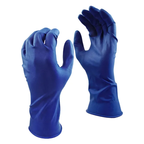 Gloves - Heavyweight Rubber Latex Disposable Grease Monkey® Blue 5553PF 15MIL 2X-Large 50/BX