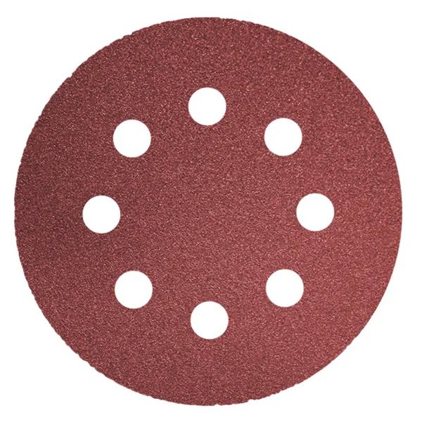 Sanding Disc - Aluminum Oxide Velour Back with 8 Holes KP911 5IN 60GRIT 100/BX