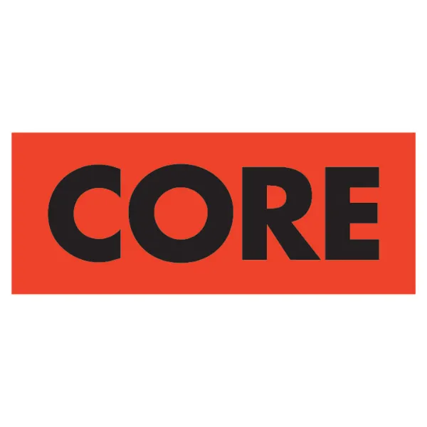 Labels - "Core" Black/Neon Red P-262 2IN x 5IN 500/RL