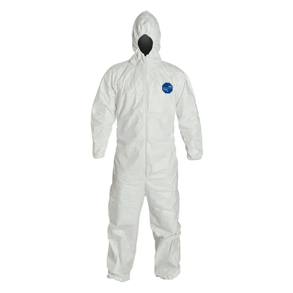 Coverall - Hood, Elastic Wrist & Ankle, Zipper Closure White TY127S Large 25/CS