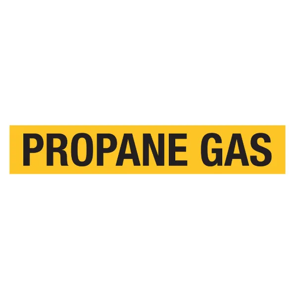 Decal Pipe Marker - "Propane Gas" Black on Yellow 3IN x 17IN 1/PK