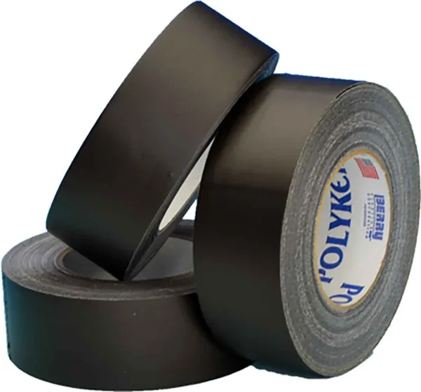 Cloth Duct Tape - Polyethylene Coated A/V Cord Black 500 72MMx55M 10.5MIL 6/CS