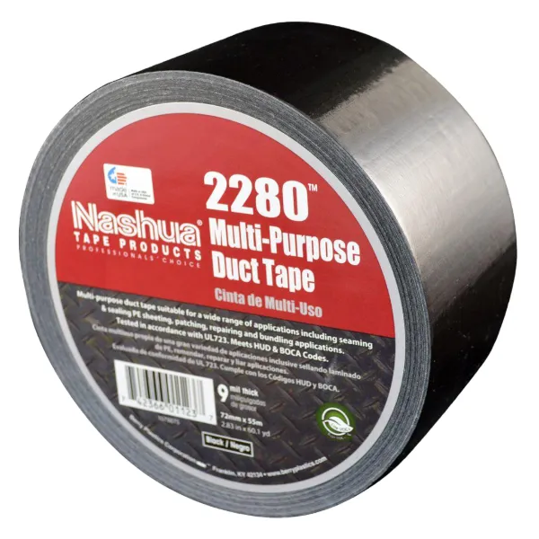 Cloth Duct Tape - Polyethylene Coated Black 2280 36MMx55M 9MIL 32/CS
