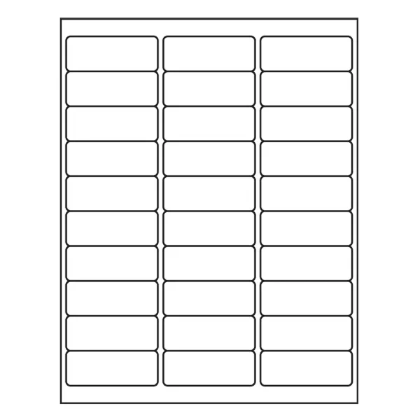Labels - Laser Sheets White LS-30A 2.625INx1IN 30/SHEET 15000/BX