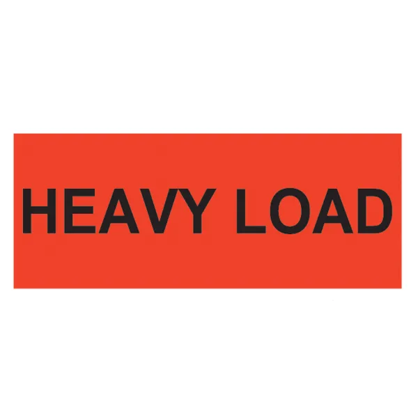 Labels - "Heavy Load" Black/Neon Red BR134 2IN x 5-3/8IN 500/RL
