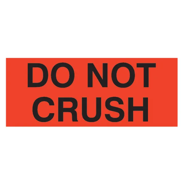 Labels - "Do Not Crush" Black/Neon Red P-41 2IN x 5IN 500/RL