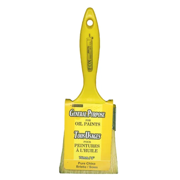 Flat Brush - Pure China Bristle Yellow B175 75MMx64MM 16MM 10/PK 160/CS