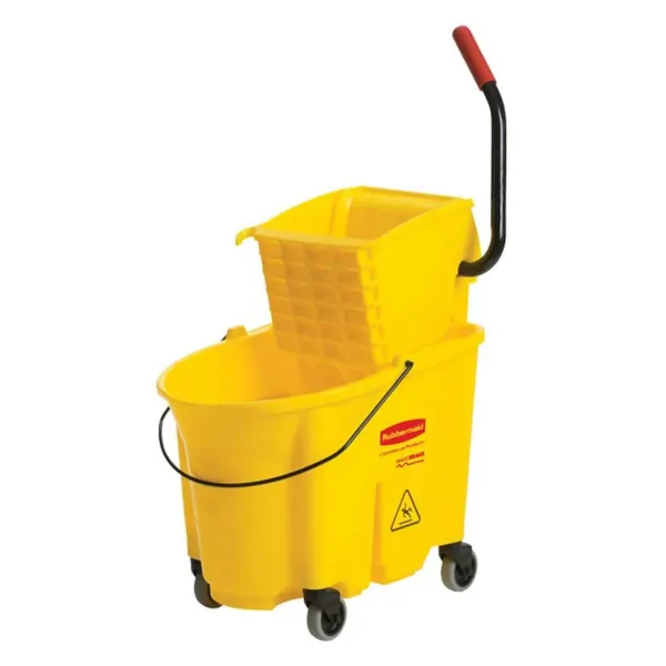 Mop Bucket and Wringer System - WaveBrake® Side Press Combo Yellow RM758099 35QT 1/CS