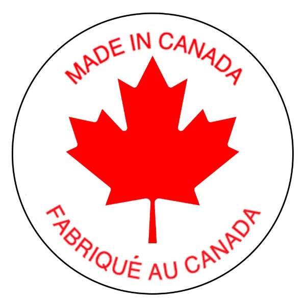 Labels - "Made in Canada" Bilingual Circle Red/White C10 0.875IN 1000/RL