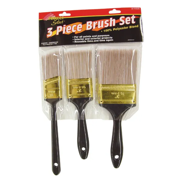 Angular & Flat Brushes - Polyester 3 Piece Set Black A1113S 12/CS