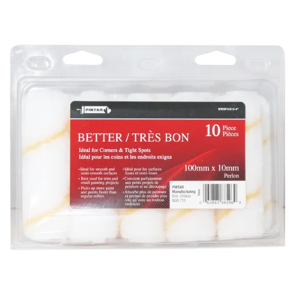Mini Roller Refill - Perlon Fabric 10-Pack White WP44X10 100MM 10/CS