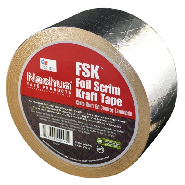 FSK Insulation Jacketing Tape Silver 65200 48MM x 46M 8MIL 20/CS