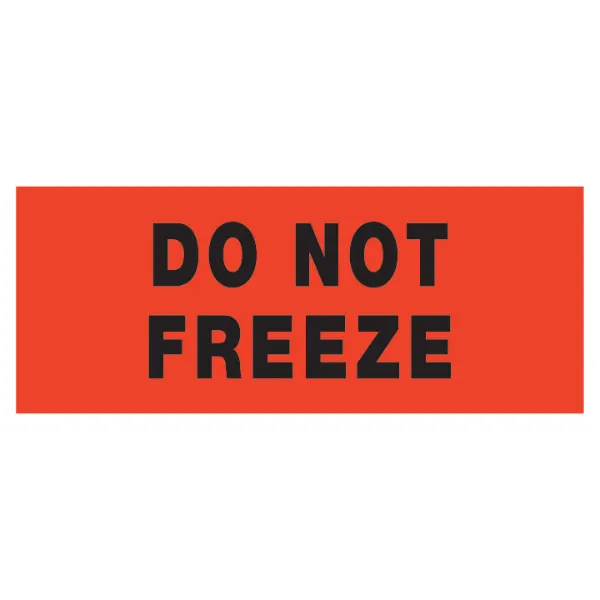 Labels - "Do Not Freeze" Black/Neon Red P-4 2IN x 5IN 500/RL