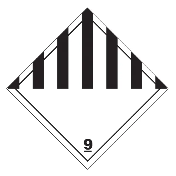 Labels T.D.G. - Hazard Class 9 Miscellaneous Dangerous Goods Black/White DG901 4INx4IN 500/RL