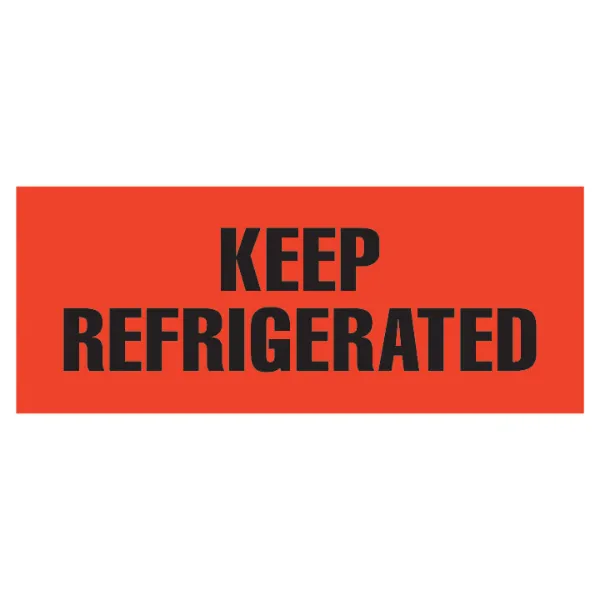 Labels - "Keep Refrigerated" Black/Neon Red P-31 2IN x 5IN 500/RL