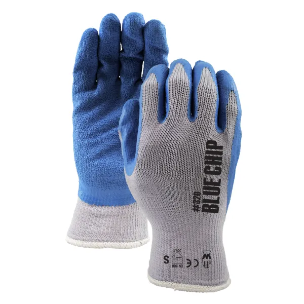 Gloves - Rubber Latex Coated Blue Chip Grey/Blue Palm 320 Large 6PR/PK 144/CS