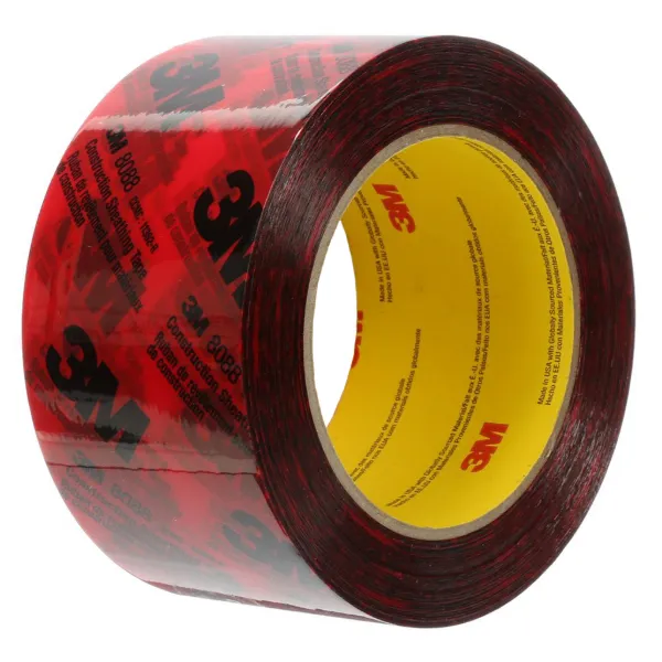 Construction Sheathing Tape Red/Printed 8088 60MMx66M 3MIL 20/CS 960/SKID