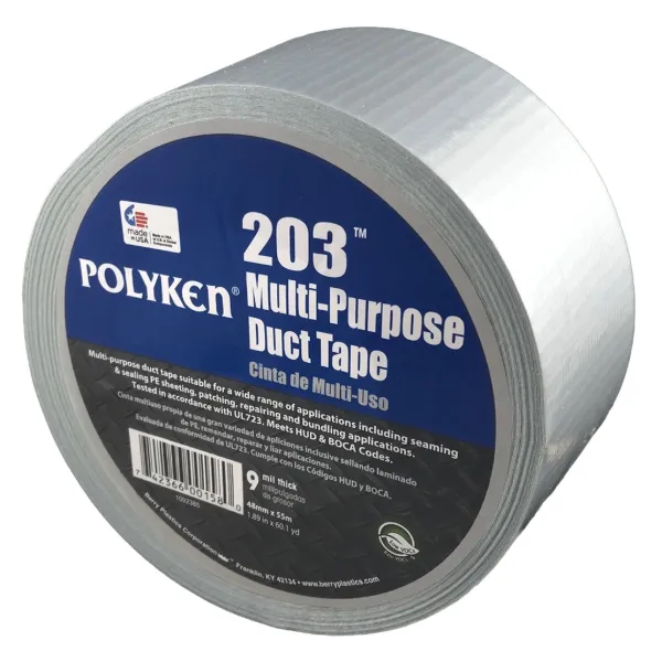 Cloth Duct Tape - Polyethylene Coated Silver 203 48MMx55M 9MIL 24/CS