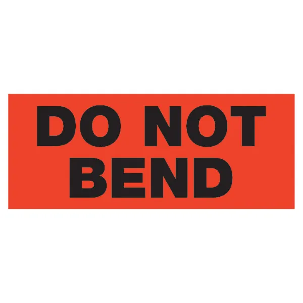 Labels - "Do Not Bend" Black/Neon Red P-50 2IN x 5IN 500/RL