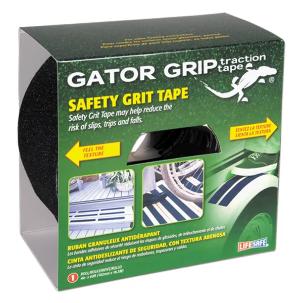 Safety Tape - Anti-Slip Grit Gator Grip® Black RE160 4INx60FT 3/CS