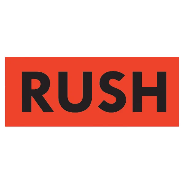 Labels - "Rush" Black/Neon Red P-3 2IN x 5IN 500/RL
