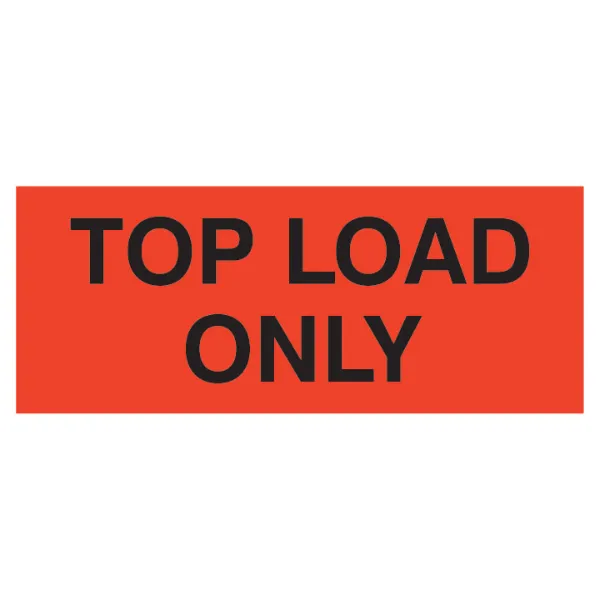 Labels - "Top Load Only" Black/Neon Red P-48 2IN x 5IN 500/RL