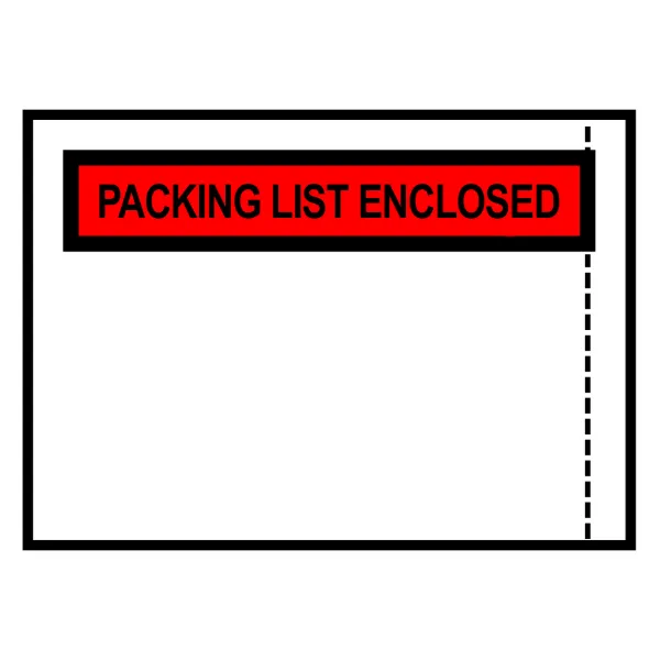 Packing List Envelopes - "Top Open" Clear PAK309 9.5IN x 12IN 500/BX
