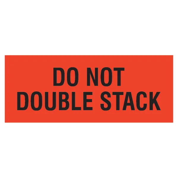 Labels - "Do Not Double Stack" Black/Neon Red P-123 2IN x 5IN 500/RL