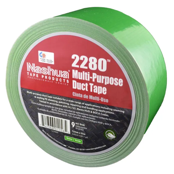 Cloth Duct Tape - Polyethylene Coated Green 2280 24MMx55M 9MIL 48/CS
