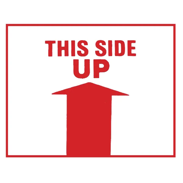 Labels - "This Side Up" with Arrow Red/White SDL6 3.3IN x 4.25IN 500/RL