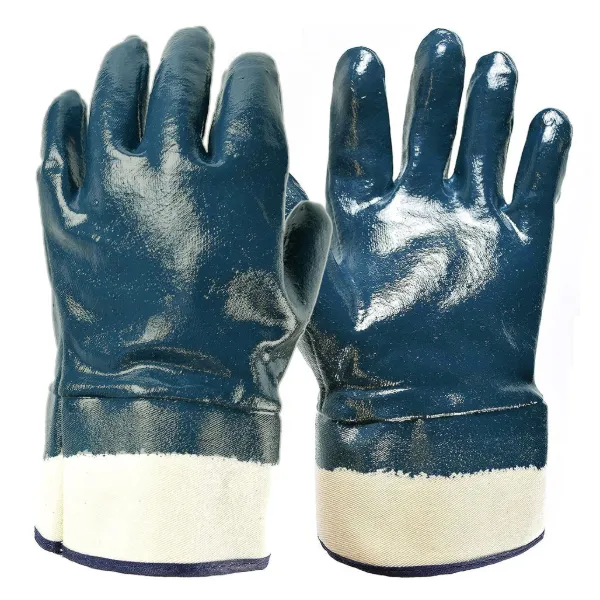 Gloves - Nitrile Fully Coated Safety Cuff Teal 14I-805 Mens 12PR/PK