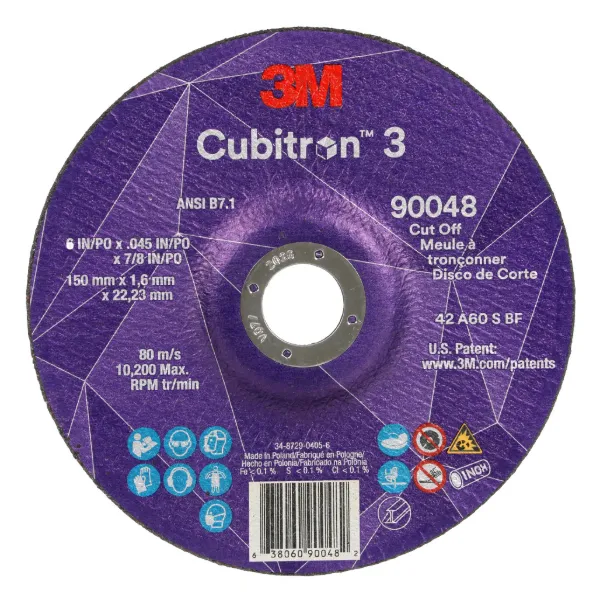 Cut-Off Wheel - Cubitron™ 3 60+ T27 90048 6IN x 0.045IN x 7/8IN 25/PK 50/CS