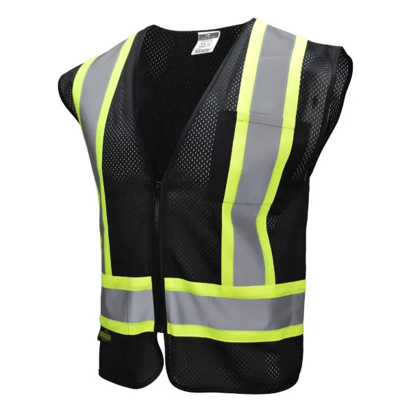 Safety Vest - Type O Class 1 Off Road with Zipper Black SV22-1 Large 1/EA