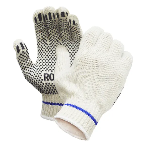 Gloves - Polyester/Cotton String Knit with PVC Dots Vita™ Natural 65-020-08 Medium 12PR/PK 240/CS