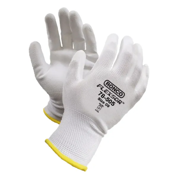 Gloves - Polyurethane Palm Coated Nylon Flexsor™ White 78-505-09 Large 12PR/PK 72/CS