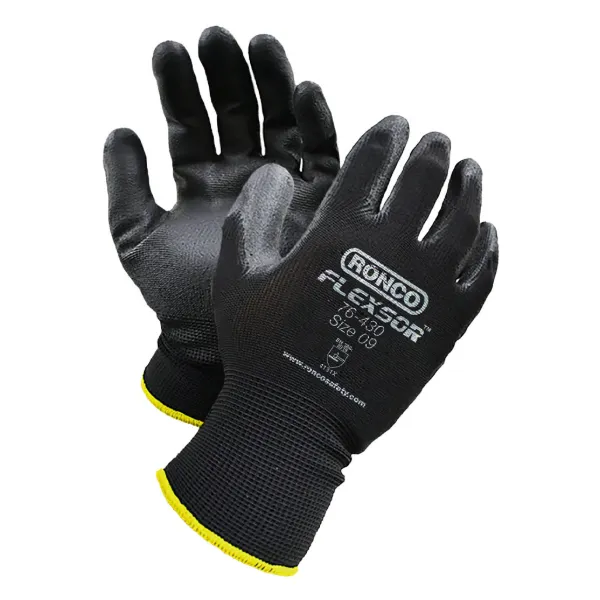 Gloves - Nitrile Palm Coated Polyester Flexsor™ Black/Grey 76-430-11 2X-Large 12PR/PK 72/CS