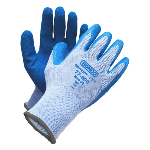 Gloves - Crinkle Latex Coated Polycotton Grip-It™ Blue/Grey 77-500-09 Large 12PR/PK 72/CS