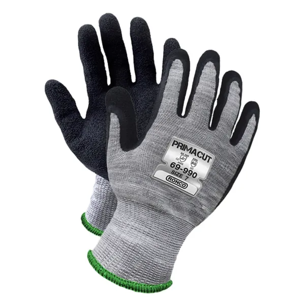 Gloves - Cut Resistant HPPE PrimaCut™ Latex Palm A5 Black/Grey 69-990-09 Large 6PR/PK 24/CS