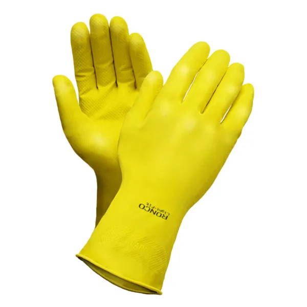 Gloves - Latex Reusable Flockline Yellow Light-Fit™ 12IN 16MIL 15-332-08 Medium 12PR/PK 144/CS