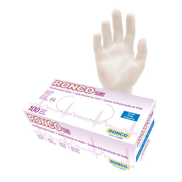 Gloves - Vinyl Disposable Examination Clear VE2 4MIL 1233PF Medium 100/BX 10/CS