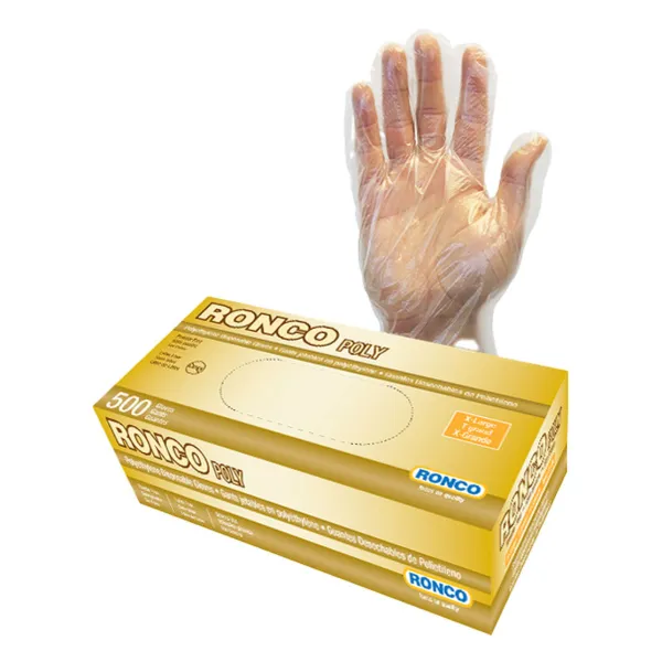 Gloves - Polyethylene Disposable Clear 144 X-Large 500/BX 10,000/CS